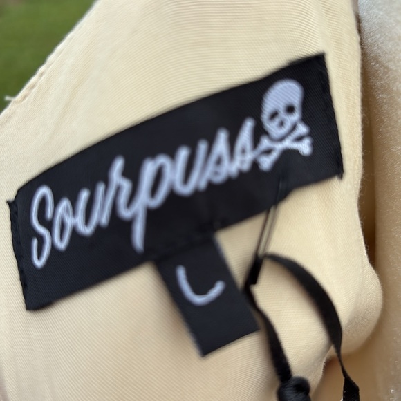 Sourpuss Beige and Red Pin-Up Midi Dress - Picture 7 of 9